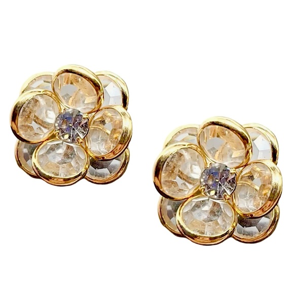 SWAROVSKI • Florere Crystal Clear Flower Earrings - Picture 1 of 4